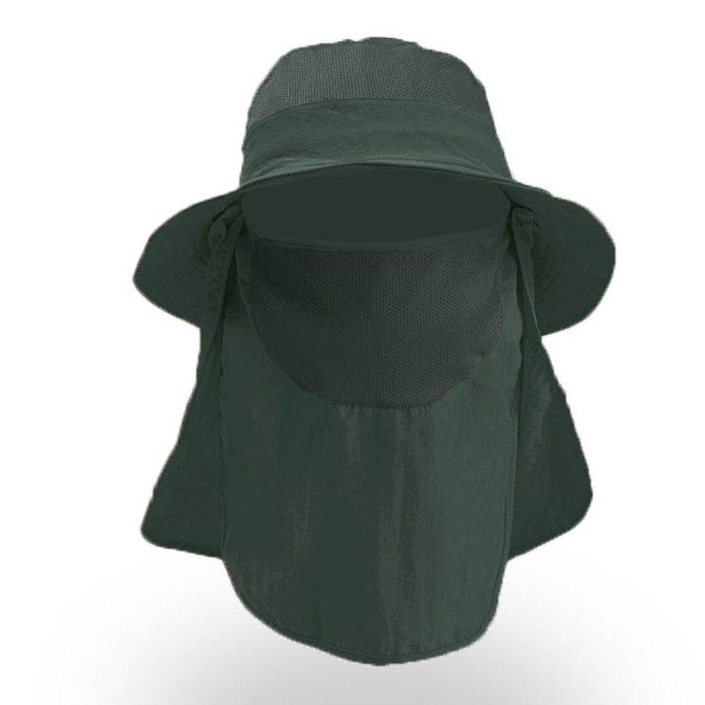 Efterår uv solbeskyttelsesfiskeri hat taslon beige bred brede landmand gartnerhætte til alle udendørs sportsgrene: Militærgrøn