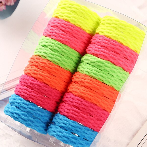 24 stks/partij Mode Vrouwen Rubber Band Meisje Elastische Touw Haarbanden Paardenstaart Houders Hoofddeksels Haar Accessoires Gom: 24PCS color NO1