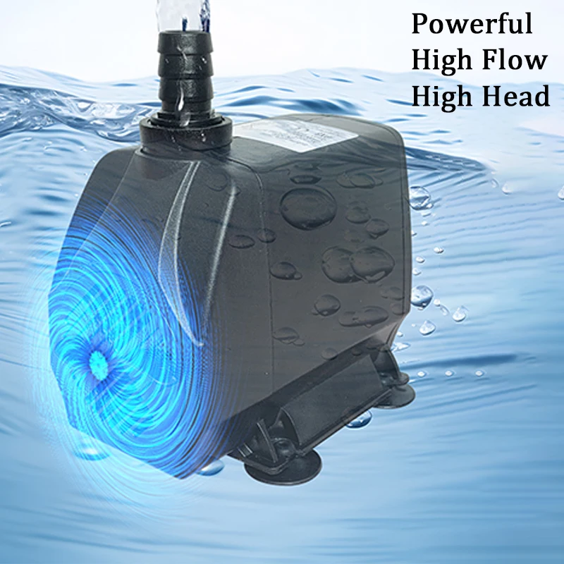 Bomba de água ultra silenciosa, mini ac220v, motor sem escova, submersível, adaptador de bomba de água para aquário, fonte de lago para jardim de tanque de peixes