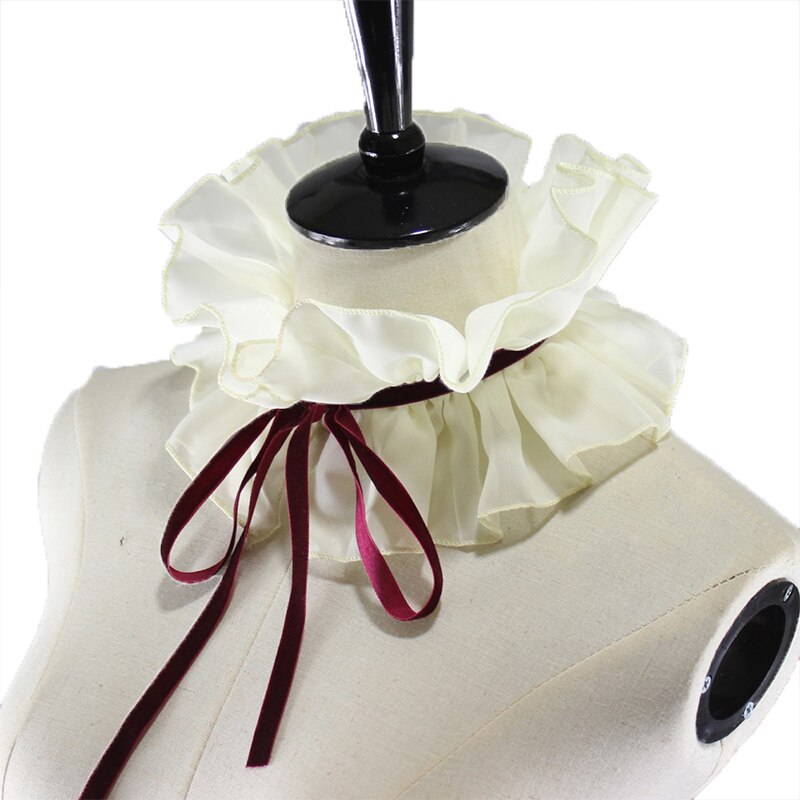 Handmade The Middle Age Ruffles Vintage Detachable Ruffled Collar Gothic
