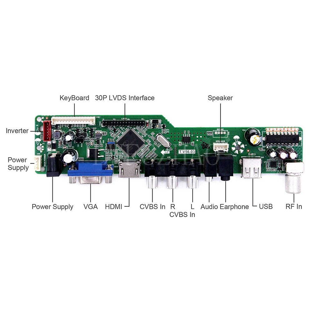 TV56 Kit for B170PW03 B170PW06 LP171WP4 LTN170X2 TV+HDMI+VGA+AV+USB LCD LED screen Controller Board Driver