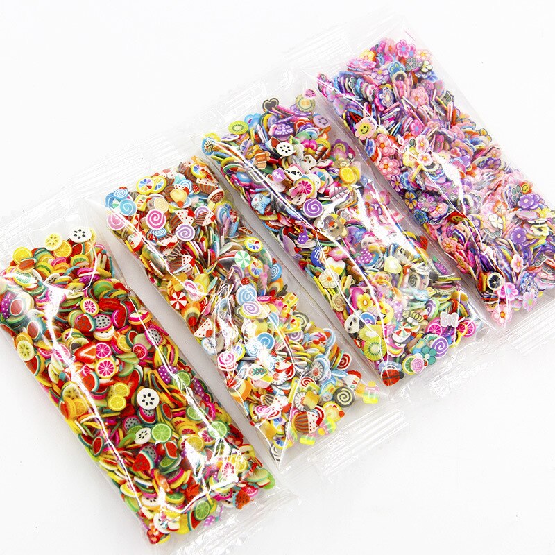 1000pcs/bag DIY Slime Soft Pottery Fruit Slices Filler For Nails Art Slime Fruit Slime Accessories Supplies Decoration Toy