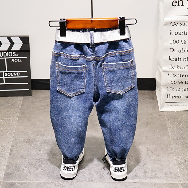 Pantaloni Per Bambini Abbigliamento Per Bambini 2020 di Autunno della Molla Nuovo Bambino Allungano I Jeans Dei Pantaloni Della Ragazza Del Ragazzo Versione Coreana Di Pantaloni + cintura