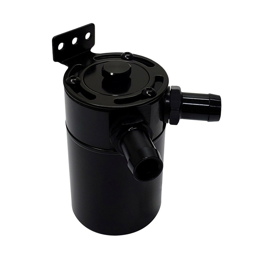 Universal 3-Port Compact Baffled Oil Catch Can Tank Air-Oil Separator Kit Black 2 holes 3 holes 2 fluid ounces Multipurpose