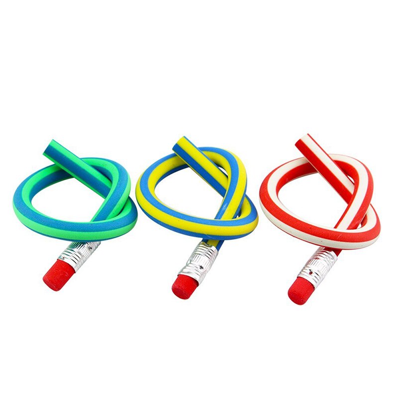 10 Stuks Buigbare Potlood Baby Kids Meisjes Jongens Kleurrijke Magic Bendy Flexibele Zacht Potlood Met Gum Kerst Verjaardag Schrijven: Default Title