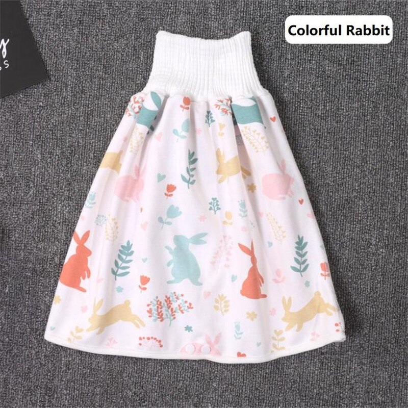 2 in 1 Comfy Children's Adult Diaper Skirt Shorts Baby Boys Girls Absorbent Shorts Loose Harem Shorts Kids Cover Underwear: Colorful Rabbit / L