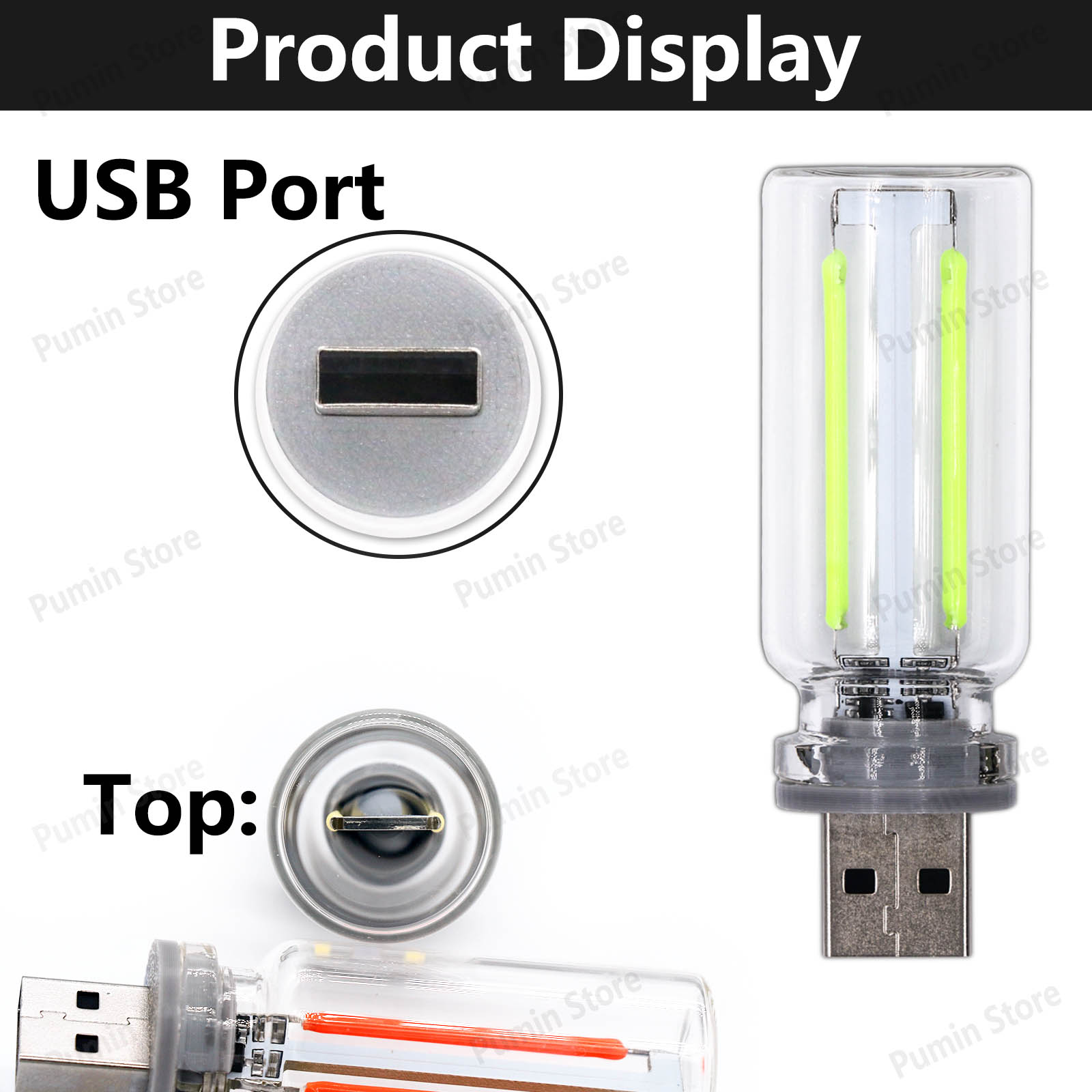 ledet usb nattlys  dc5v ni farger usb-grensesnitt langt trykk juster lysstyrken kan kobles til bilens usb bærbar powerbank