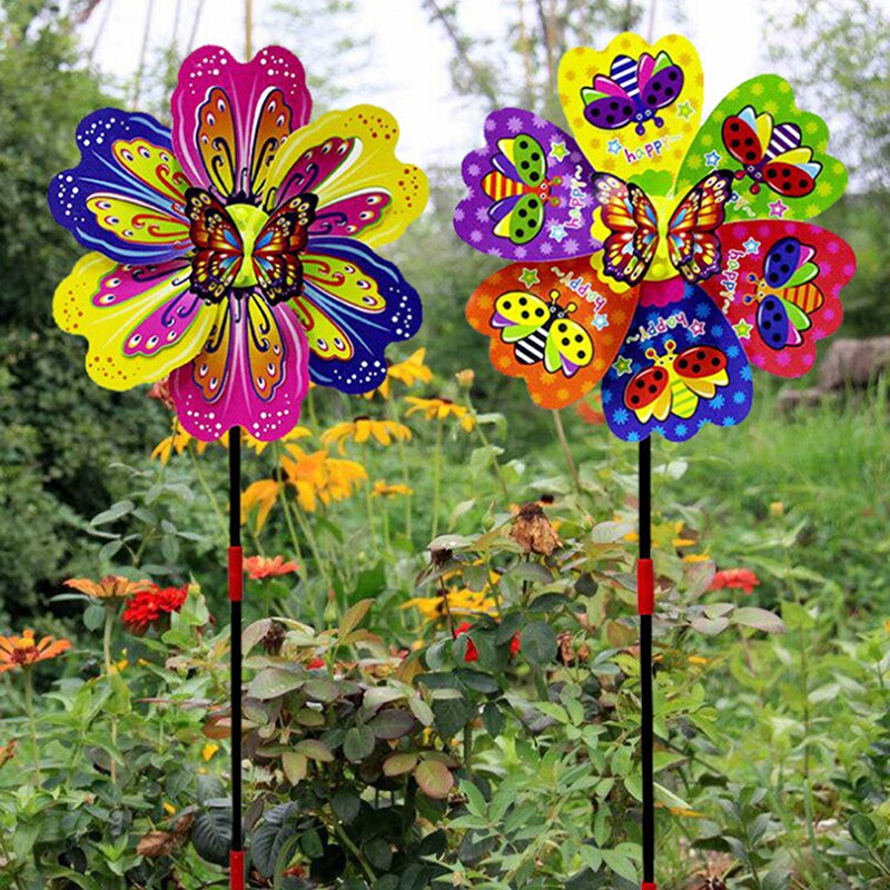 Schmetterling Blume Windmühle Bunte Wind Spinner Garten Hof Dekoration freundlicher Spielzeug