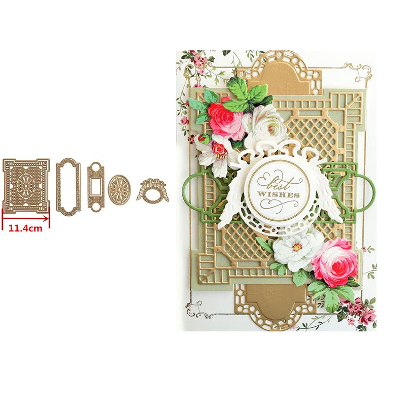 Festooned Retro Rectangle Frames Fancy Edges Christmas Border Metal Cutting Dies for DIY Scrapbooking Cards Crafts Dies: 16