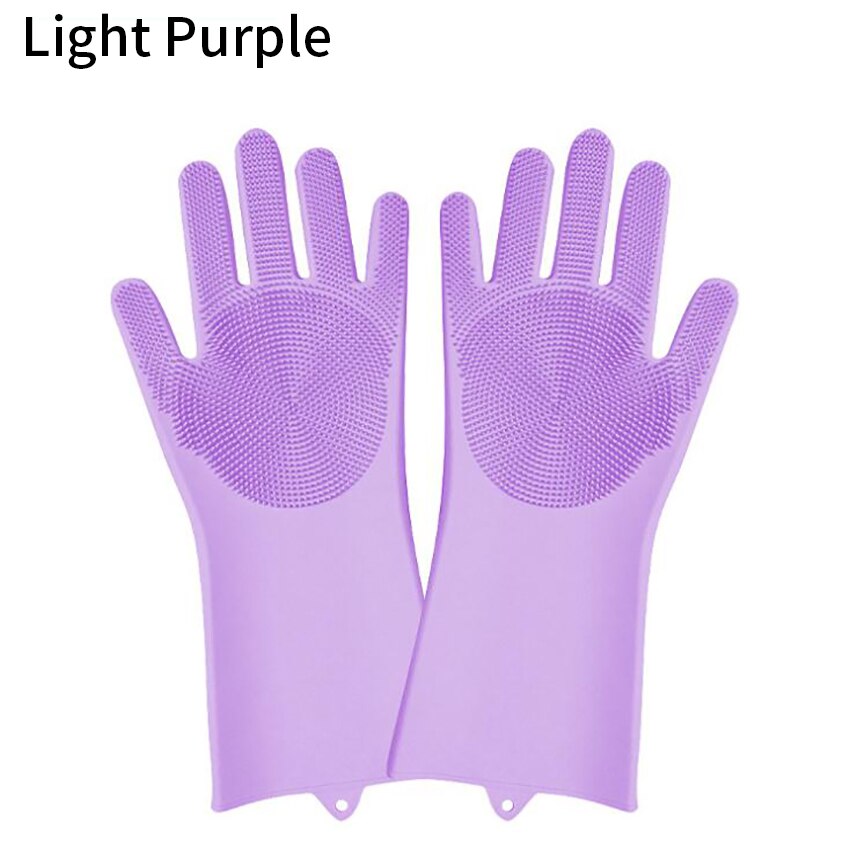 Guantes de lavado de platos, estropajo de cocina de silicona, guantes de limpieza para platos, suministros de Herramientas de limpieza del hogar,: Light Purple
