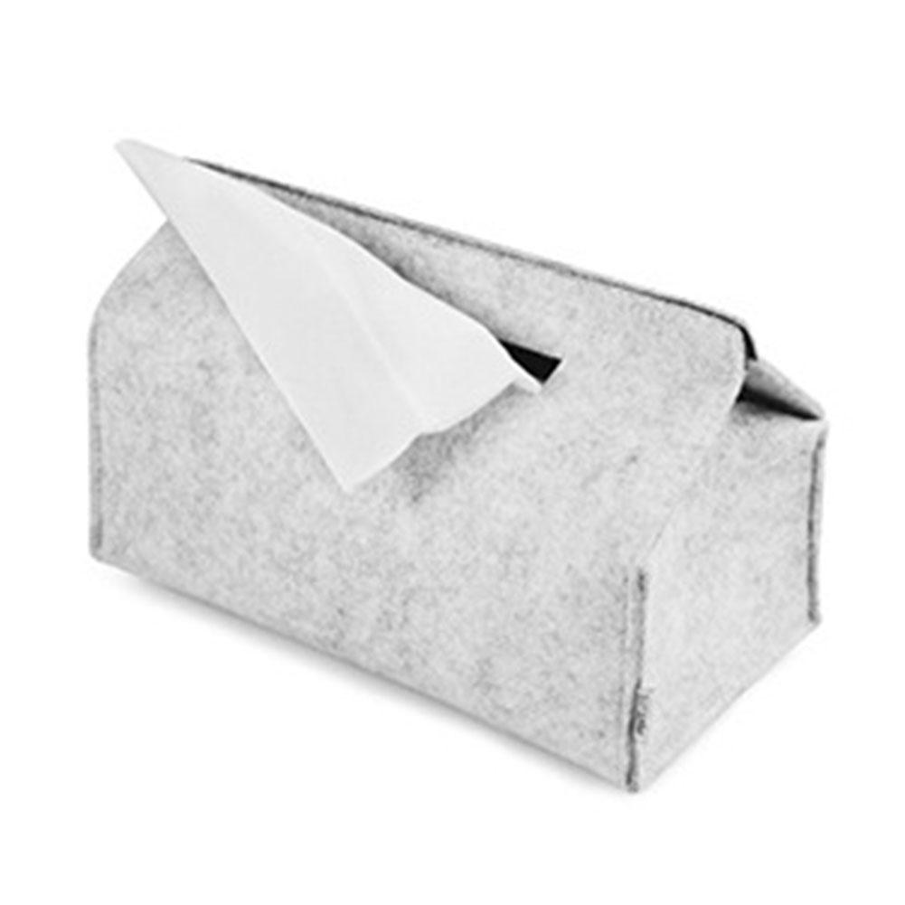 Caja de pañuelos de coche cuadrada de papel de fieltro de lana, contenedor de caja de pañuelos de coche, bandeja sólida de para el hogar, oficina, bombeo de fieltro
