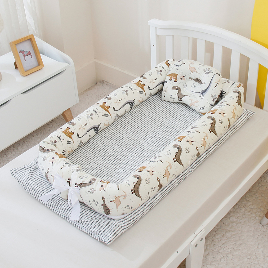 Portable Travel Baby Crib Removable Washable Kids Bed Multifunction Nursling Outdoor Toddler Nest: Jurassic cafe