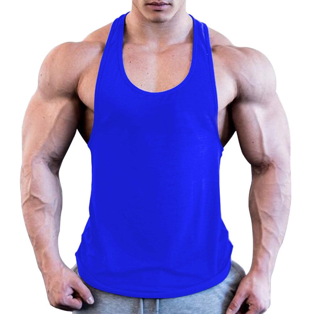 Gym Mannen Spier Mouwloos Shirt Tank Top Bodybuilding Sport Fitness Workout Vest