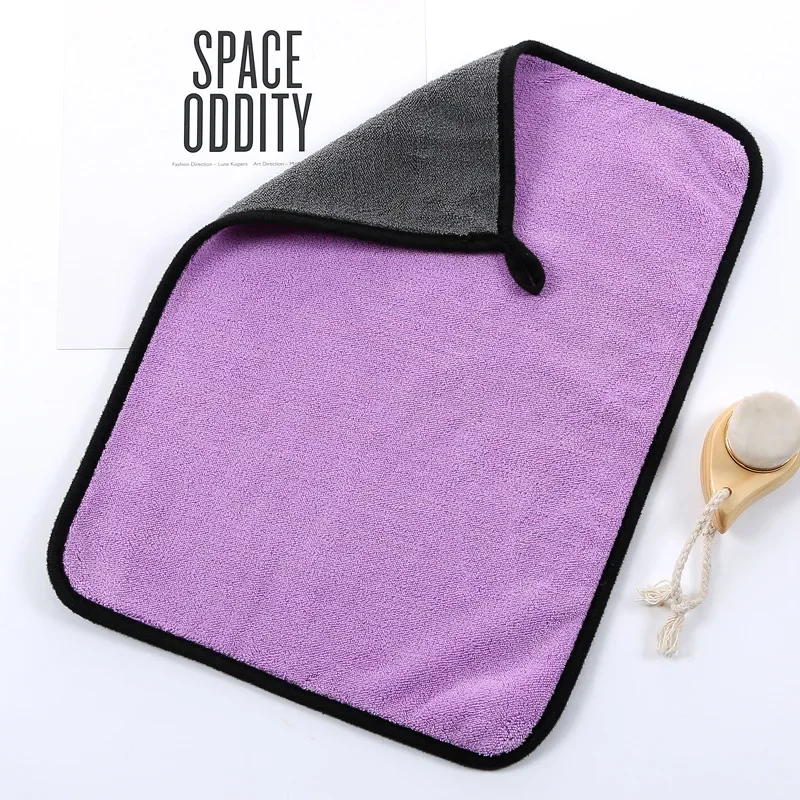 Toalla para lavado de coches de lana Coral de , 30x3 0/40/60cm, cuidado de los detalles del coche, paño de secado y limpieza, accesorios de limpieza automática, 1 ud.: Lana de coral / Plata