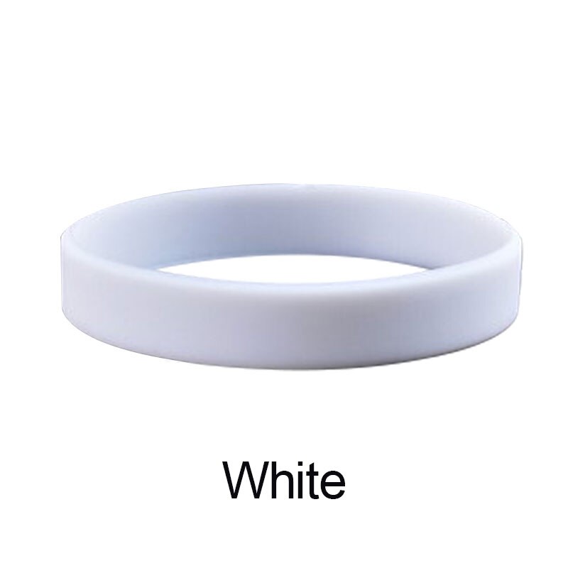 Fitness Silicone Basketball Wrist Support Sport Elasticity Balance Wristband Power Bangle Rubber Bracelet: White