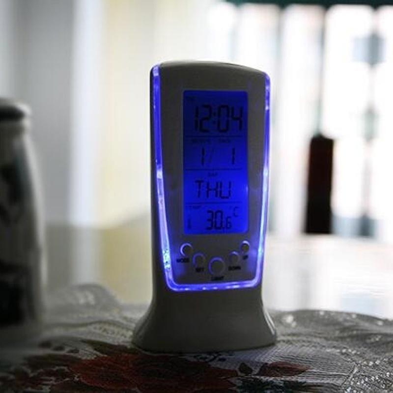 Klokken led digitale klok met vochtigheidsweergave bureauklok nachtkastje wekker elektronisch horloge vierkant voor kinderen