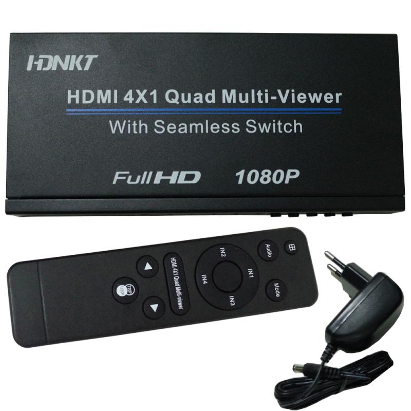 4 hdmi-indgange hd splitter hdmi quad screen splitter til computer, dekoder, dvd-afspiller , ps4,  smart box tv, skærm, projektor