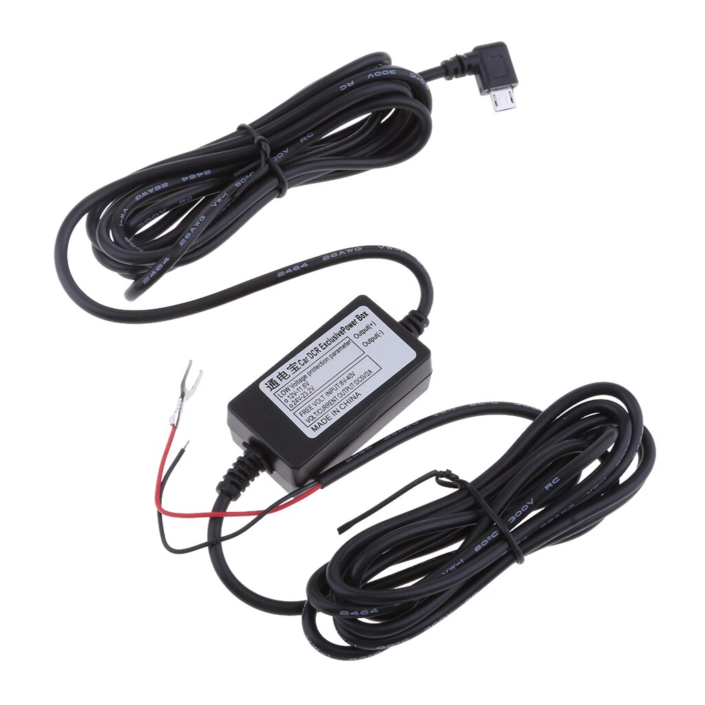Cable duro oculto 5V 2.1A Mini USB cargador de coche adaptador de fuente de alimentación inversor convertidor DC 12V a DC 5V (Mini USB)