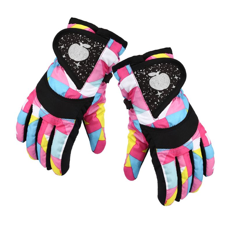 Waterproof Winter Skiing Snowboarding Gloves Warm Mittens For Kids Full-Finger Gloves Strap for Sports, Skiing, Cycling: 1