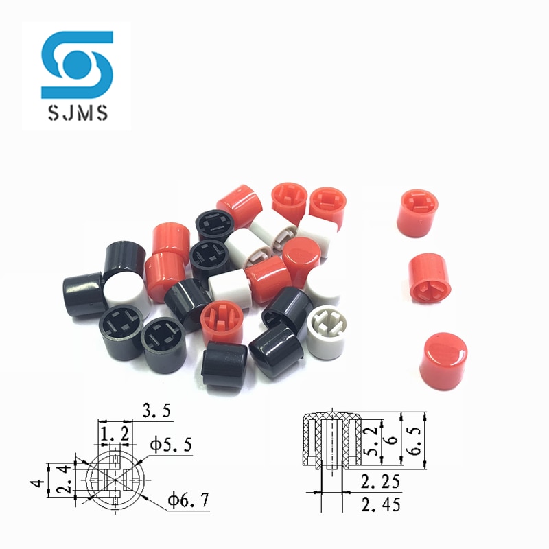 100Pcs Plastic Micro Switch Knop Caps A111 Pulsdrukschakelaar Push Key Caps Maat 6.7*6.5Mm (Voor 6*6Mm Vierkante Pole Tact Switch