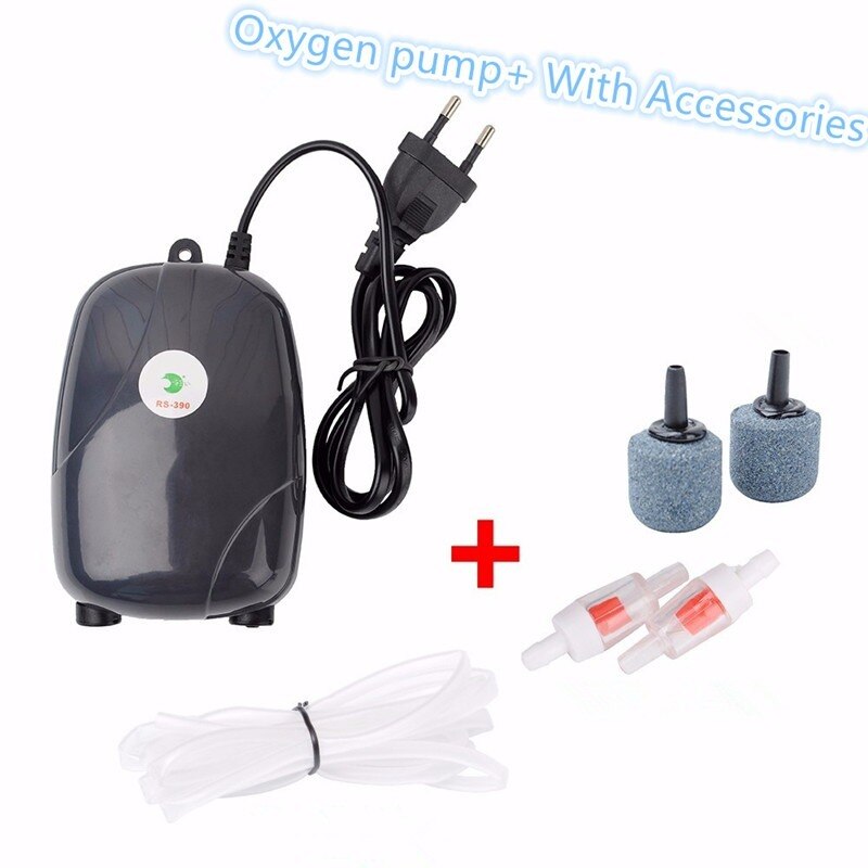 Aquarium luchtpomp aquarium mini stille compressor enkele dubbele uitlaat zuurstofpompen aquaria aquatische accessoires 220v 3w 5w
