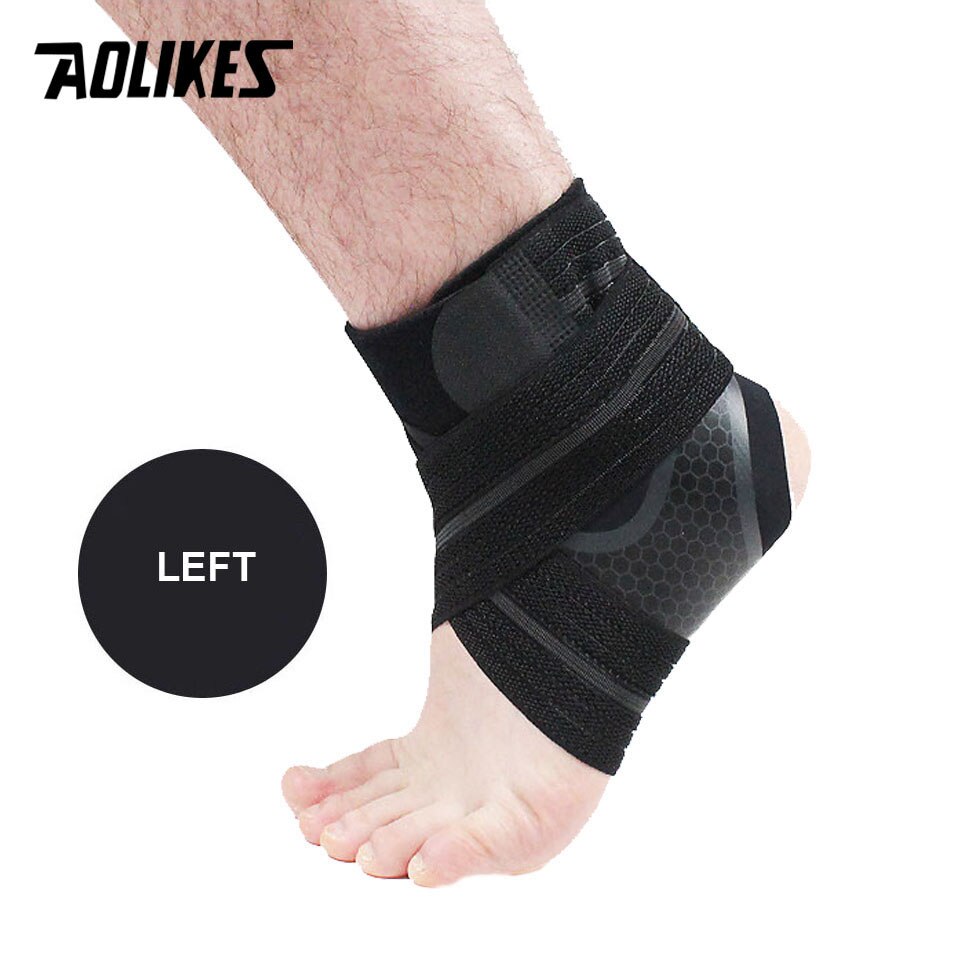 AOLIKES 1PCS Ankle Support Strap Basketball Football Adjustable Ankle Sleeve Protection Ankle Brace Sport Safety: A--Left Foot / L