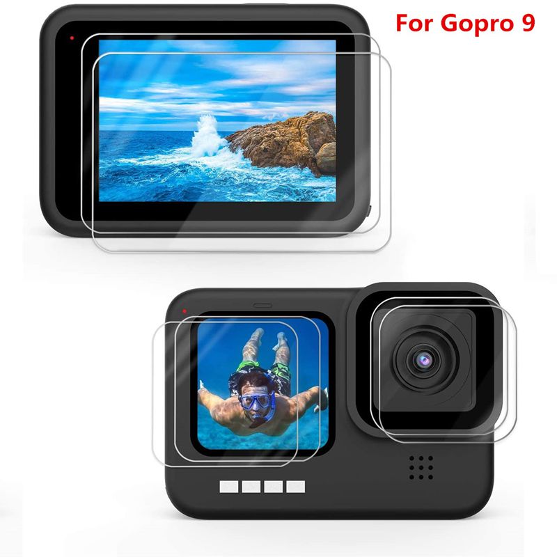 Screen Protector Voor Gopro Hero 9 Zwart 3 Stuks Screen Lens Ultra Clear Gehard Glas Voor Go Pro Actie camera Accessoires