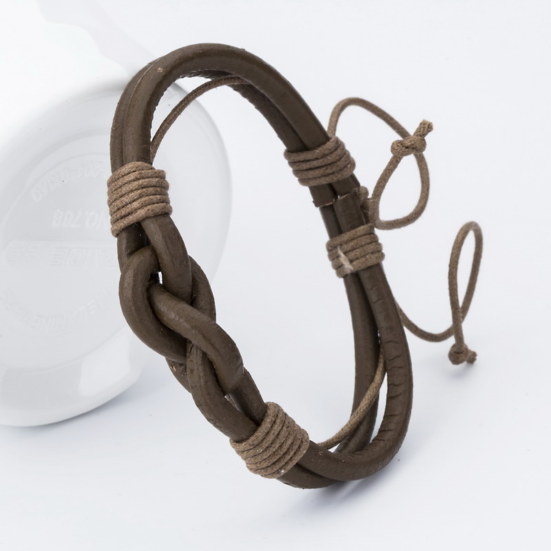 Armbänder Neue Charme Leder Armband männer Armbänder Beliebte Jungen DIY Verband Strang Handgemachte Webart Armbänder!: Brown1108