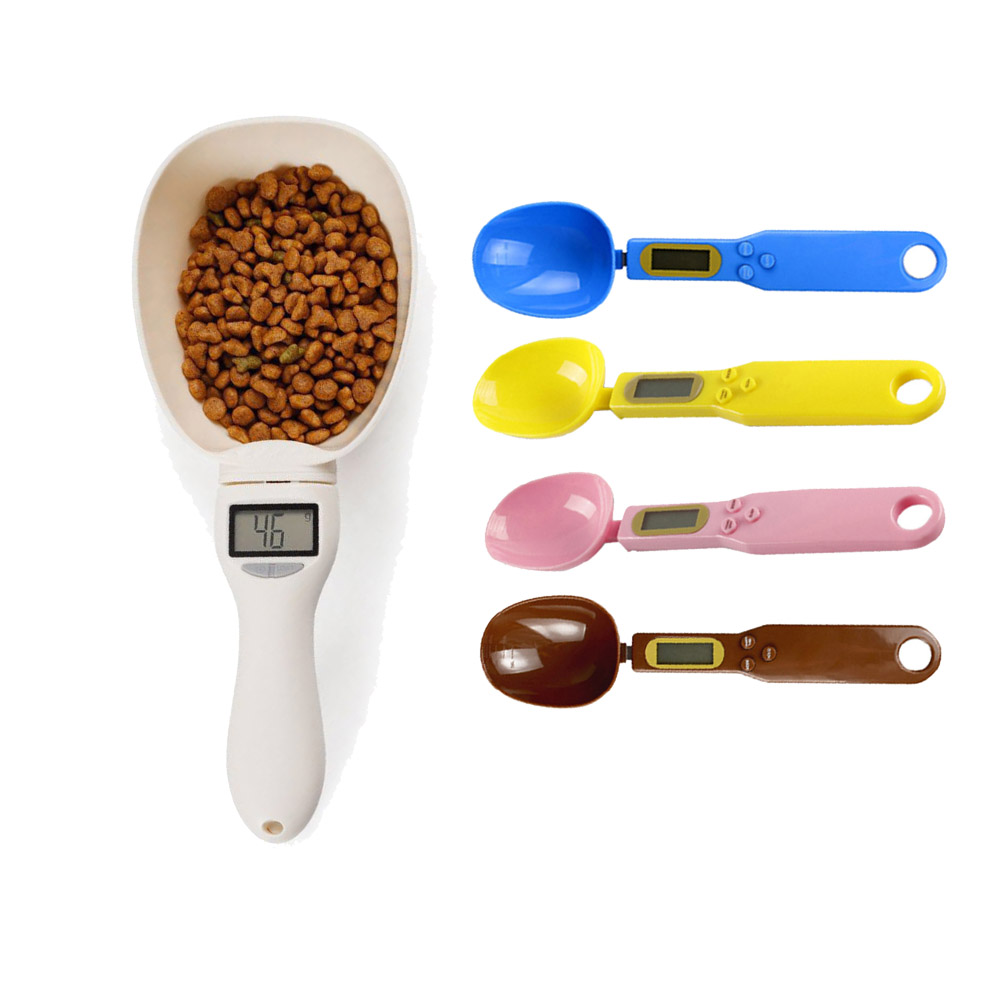 Báscula de comida para mascotas, herramienta de medición electrónica, tazón de alimentación para perros y gatos, cuchara medidora, báscula de cocina con pantalla Digital, 250ml