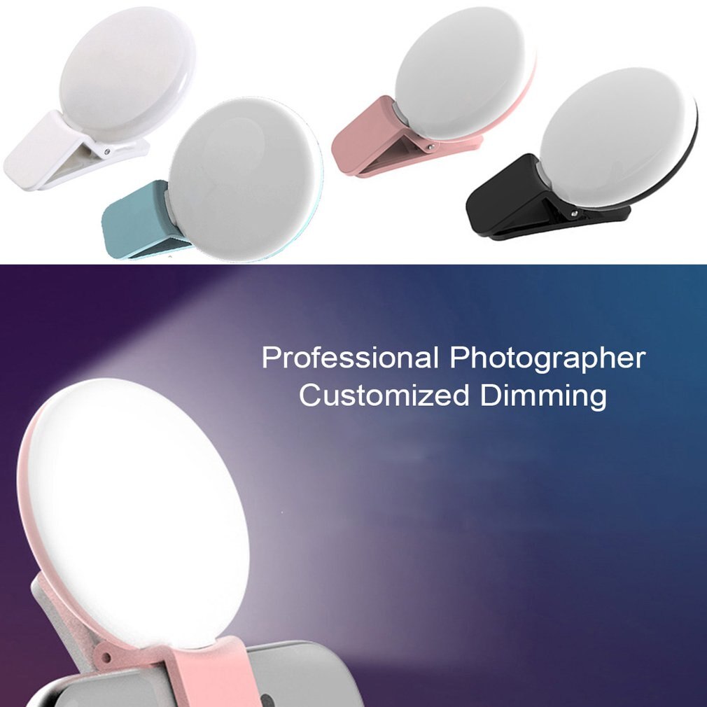 Selfie LED Ring Flash Light Portable Phone Selfie Lamp Luminous Clip Lamp Camera Photography Video Spotlight