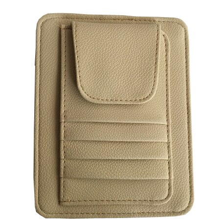 PU Auton Aurinkolippa Silmälasipidike - Kortti & ID-säilytys - 16x12.5x0.5cm: Beige