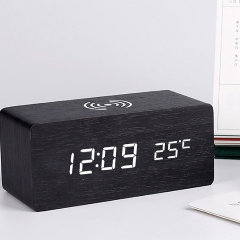 AP68-Alarm Clock with for Qi Wireless Charging Pad for iPhone Sound Control