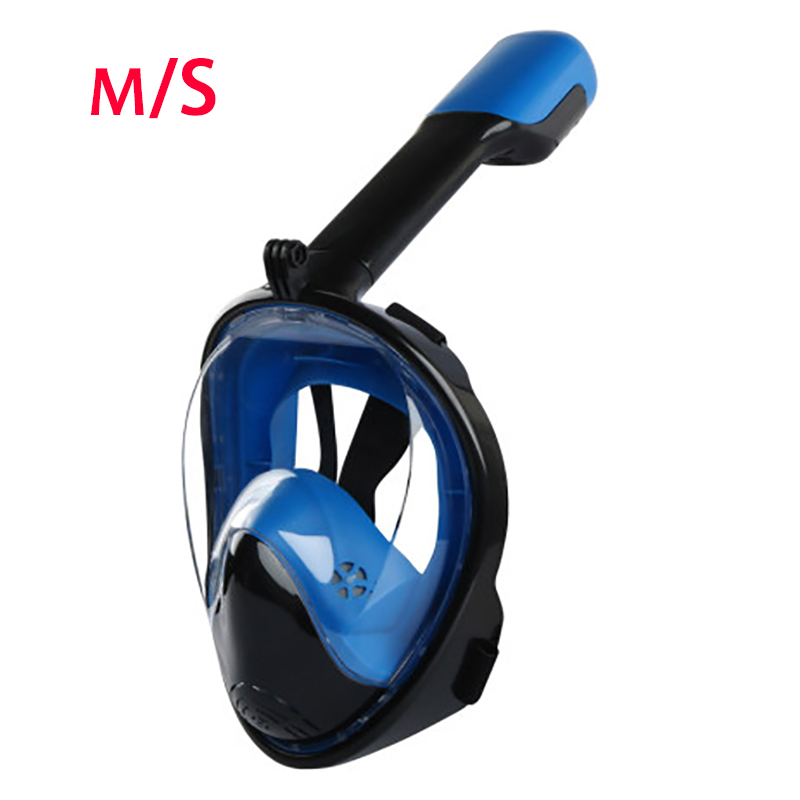 Máscara de buceo de cara completa Gafas Anti niebla con montura de cámara bajo el agua máscara de natación Snorkel de vista amplia para adultos jóvenes: M