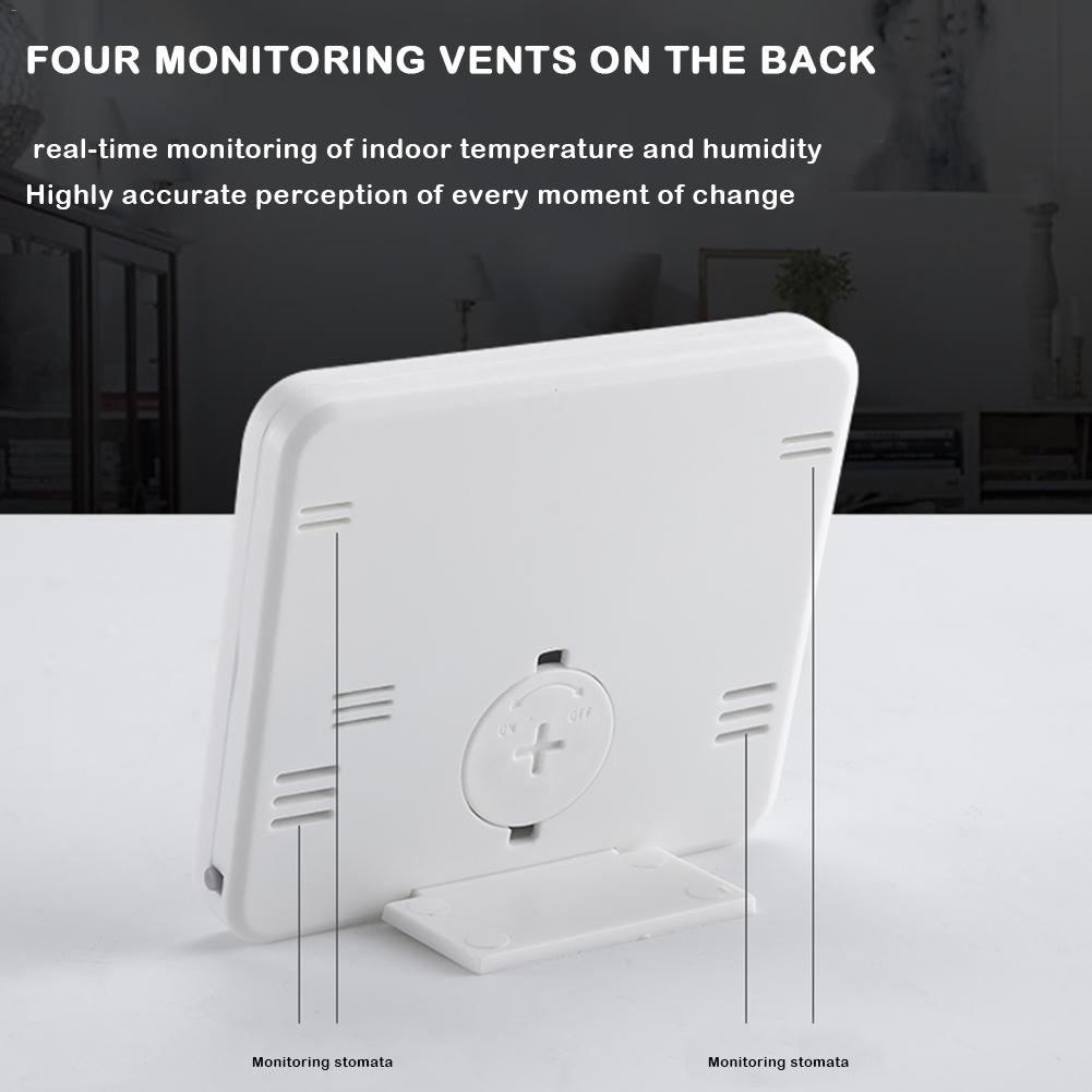 Ultra-thin Thermometer Hygrometer Electronic Digital Clock Temperature and Humidity Monitor Clock for Kitchen Bathroom 30E