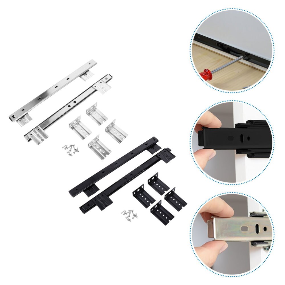 2 Sets Ball Bearing Useful Premium Sturdy Drawer Track Drawer Slide Keyboard Track Keyboard Slide for Drawer: Default Title