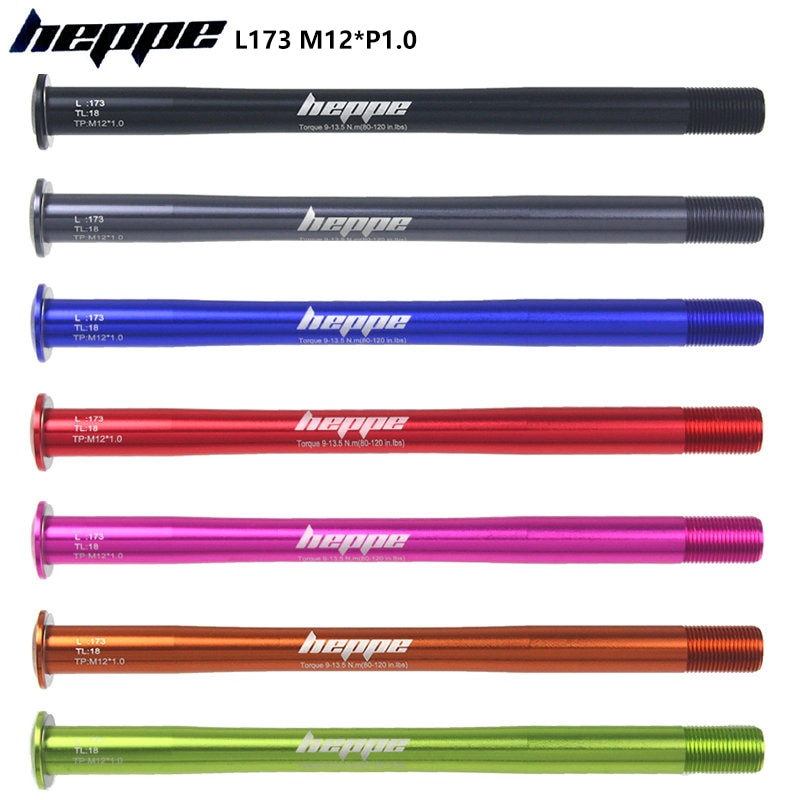HEPPE – axe de moyeu arrière multicolore pour vtt et vélo de route, brochettes 12x142/12x148, 173mm M12xP1.0, dégagement rapide