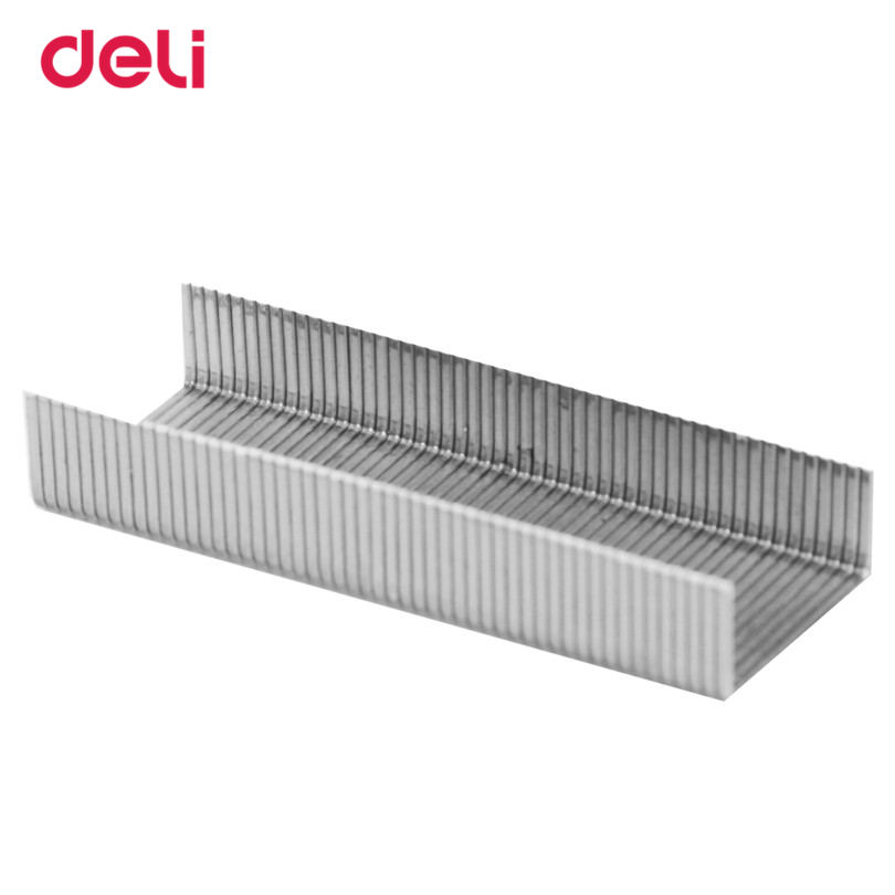 Deli 1000pc/pack Standard silver Point Staples Office Bending Supplies Size 24/6 School Metal Staples