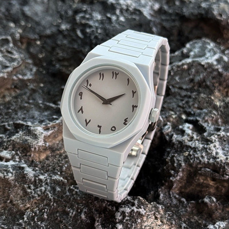 Minimalist Quartz Watch Middle East Arabic Numeral Business Quartz Men's Watches Waterproof Clock: grey