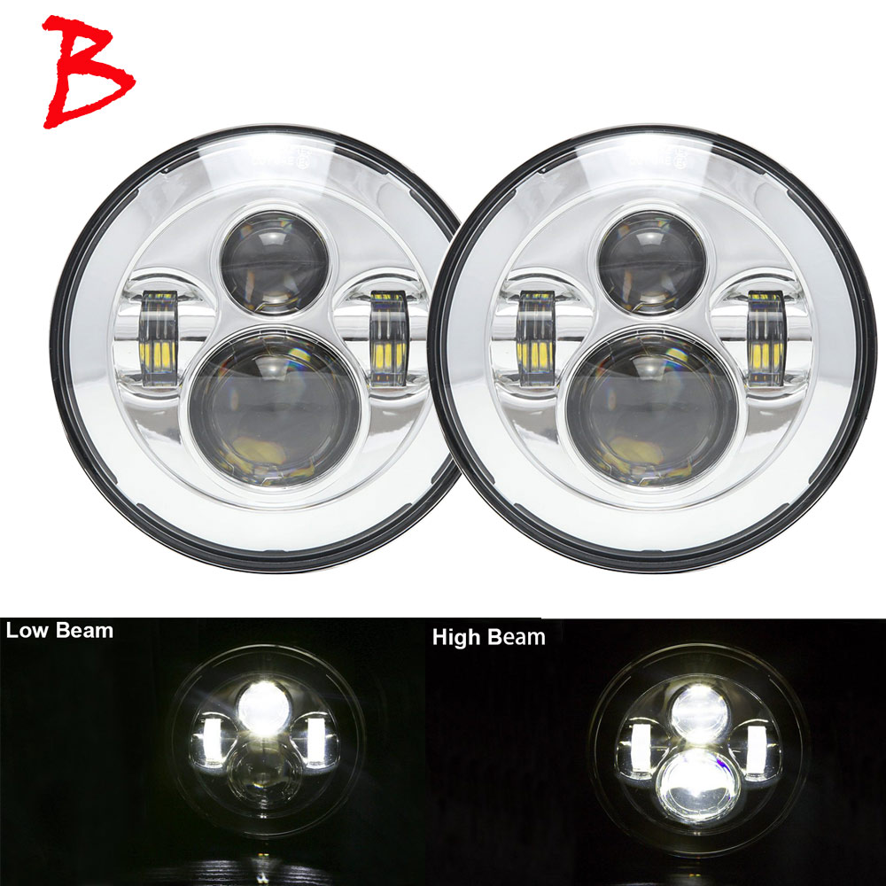 Voor Lada Niva 4X4 7 ''Led Koplamp H4 Hoge Dimlicht Ronde Auto Running Lights Koplamp Voor jeep Wrangler Jk Land Rover Verdedigen: B