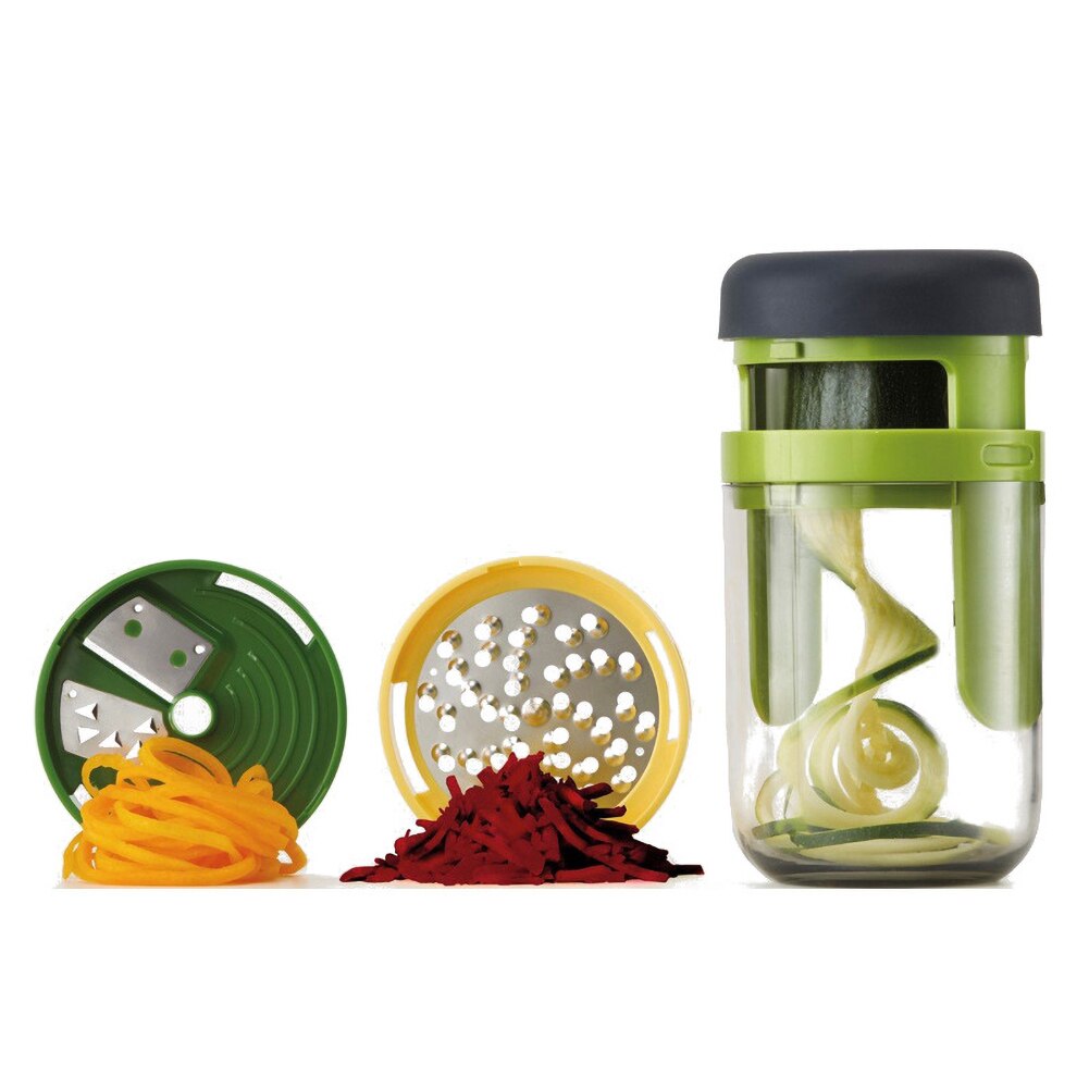 Râpe en spirale pour légumes et concombres | 3 en 1 à main, carotte concombre coupe-légumes, trancheur de fruits,