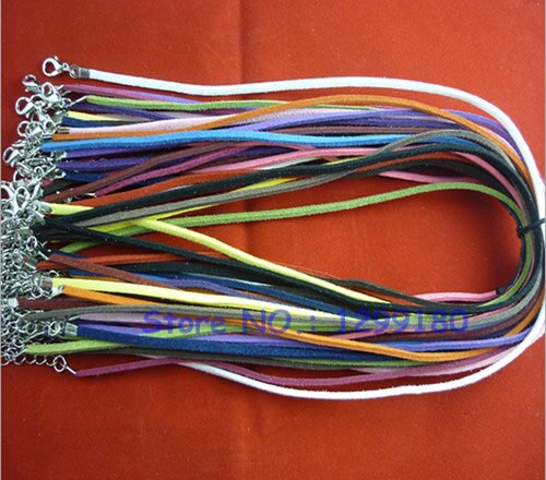 50 stks/partij 17-19 Inch Verstelbare Gemengde Kleur Zwart Ketting Korea Fluwelen Cord String 3mm Voor DIY Sieraden maken (K05059)