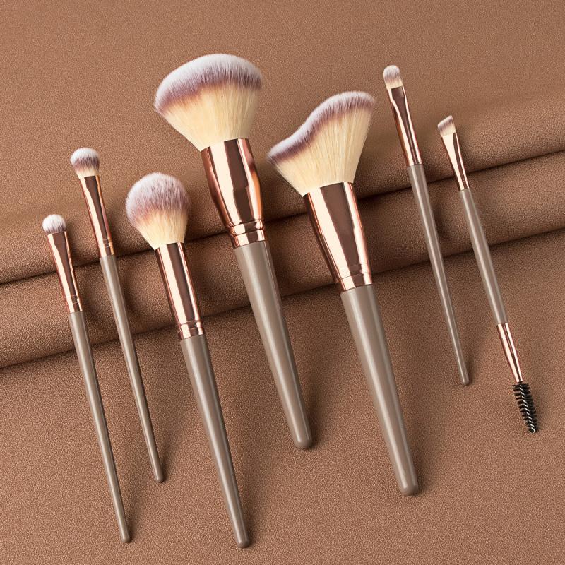 Brocha de maquillaje opcional para amigo de la piel, brocha para sombra de ojos, base, polvos correctores, brocha mixta para cara, ojo, labio, herramienta cosmética, 7/10/15 Uds.: 01