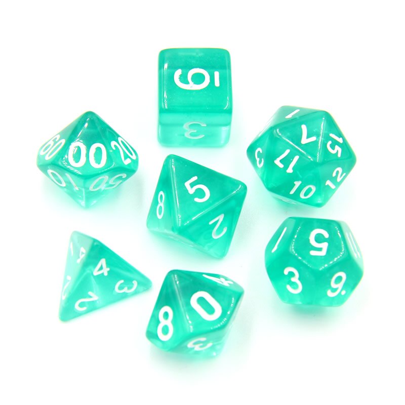 7PCS/SET Polyhedral Digital Dice Mixed D4 D6 D8 D10 D12 D20 DND Dice for RPG Role Playing Board Games: tou-08