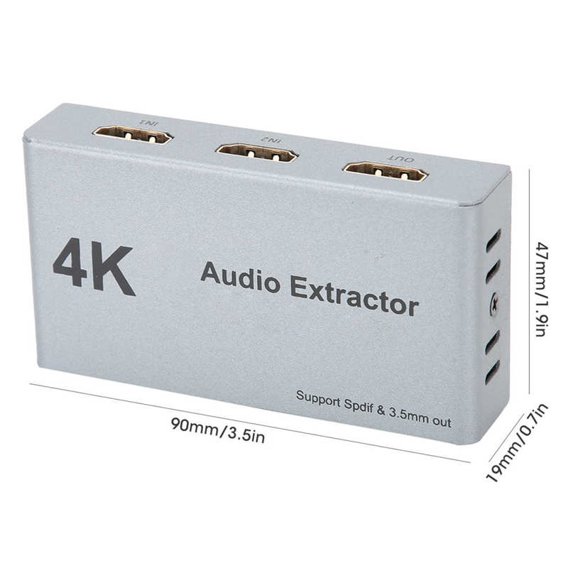 Audio Splitter 4K 30hz Audio Extractor With SPDIF 3.5mm Audio Output