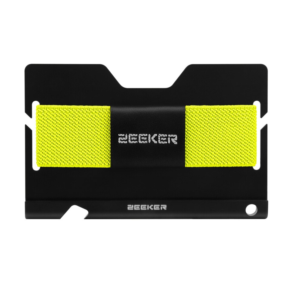 ZEEKER, cartera frontal de aluminio con bolsillo, titular de la identificación, pequeña billetera de Metal delgada, billeteras para hombre: Fluorescent Yellow