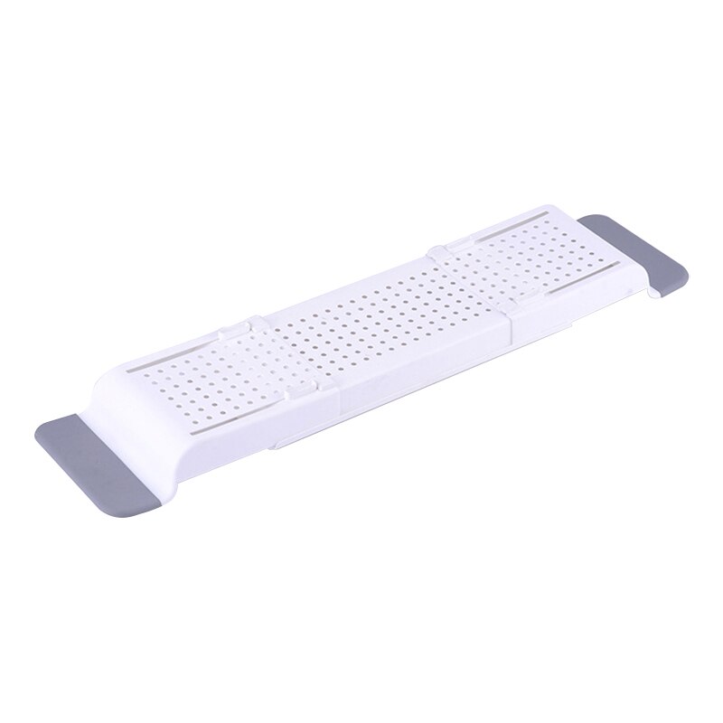 Drain Telescopic Bathtub Rack Plastic Bath Basin Rack Bathtub Tray, Kitchen Sink, Bath And Storage Rack And Toilet Rack: white