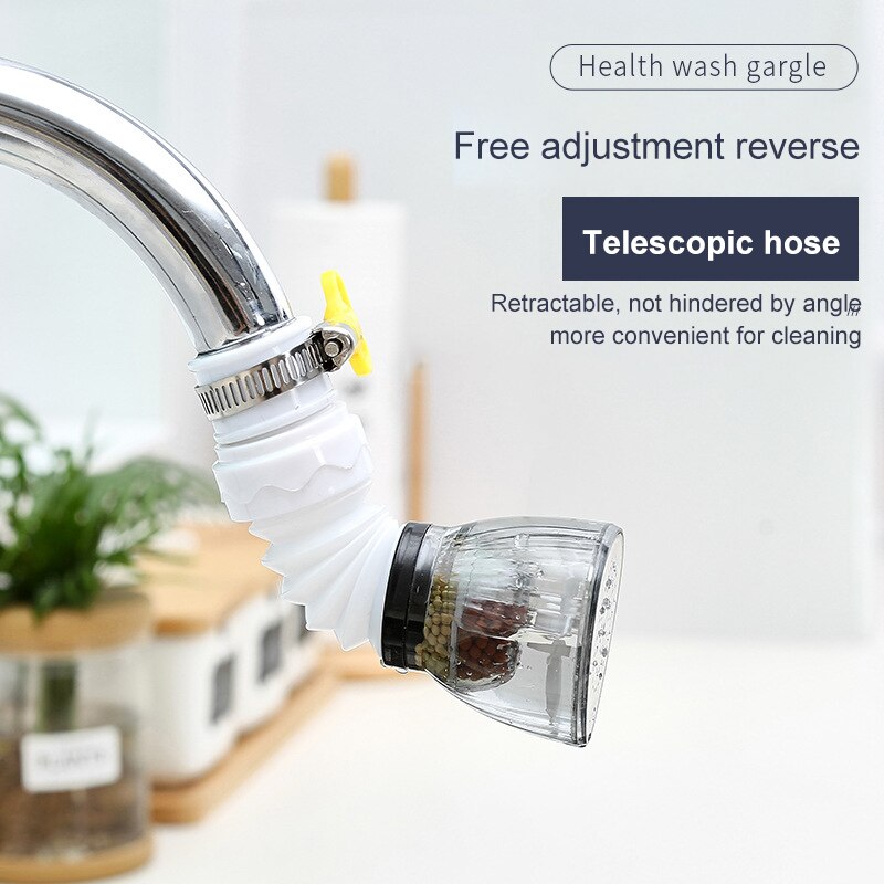 360 Degree Rotating Faucet Extenders Adapter Universal Anti Splash Filter Tap Sprayer Nozzle Retractable Faucet Extender Home