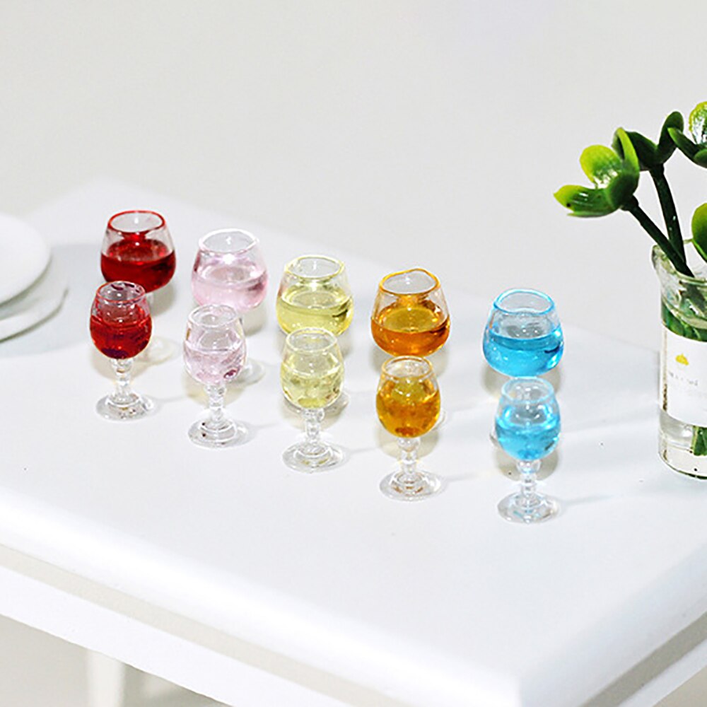 1Pcs 1/12 Dollhouse Miniature Accessori Mini Cocktail di Vetro Modello di Simulazione di Giocattoli Della Tazza per la Bambola Decorazione Della Casa