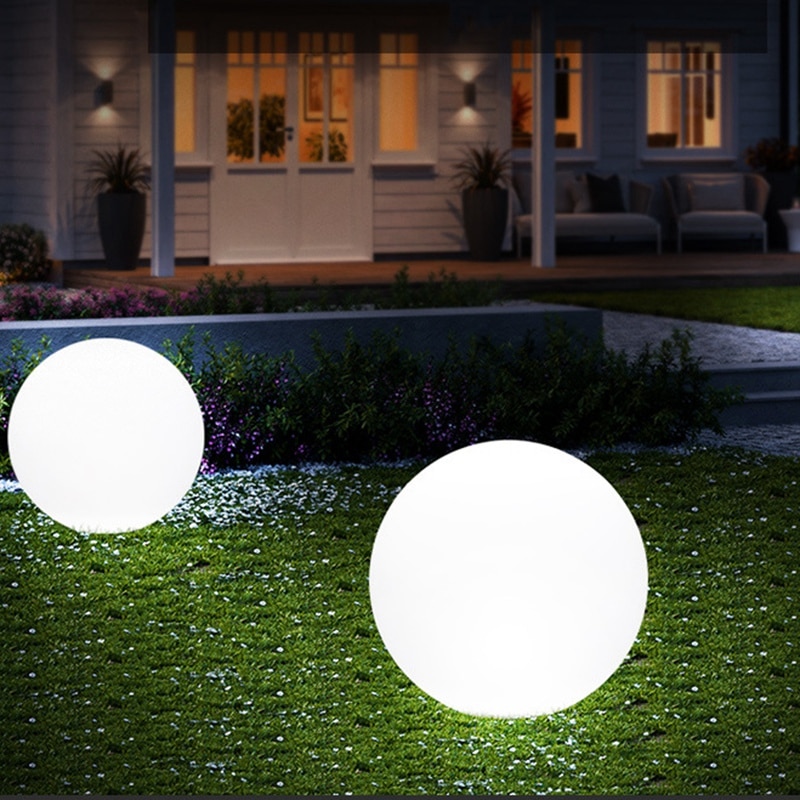 Big Colorful Outdoor Garden Glowing Ball Lights with Remote Patio Landscape Pathway LED Illuminated Ball Table Lawn Lamps 2