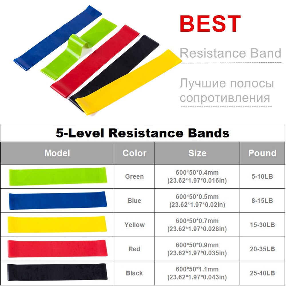 17Pcs Latex Resistance Bands Set Yoga Oefening Fitness Band Rubber Loop Buis Bands Gym Deur Anker Enkelbandjes met Zak